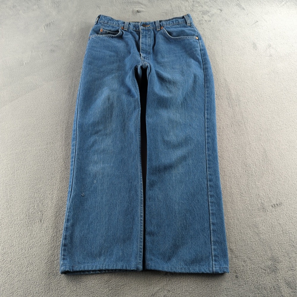 Vintage 80s Levis Jeans Mens 34x28* Blue 617 Orange Tab Straight Wide Canada
